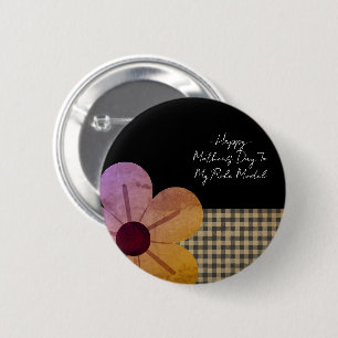 Gift For Mum, Happy Mothers Day,Flower Art 6 Cm Round Badge
