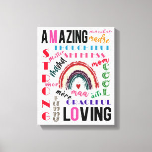 Gift For Mum Mother Synonyms Mother's Day Canvas Print