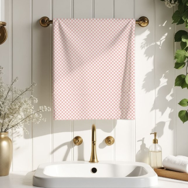 Gift for Mum Rose Gold Tartan Bath Towel Look (Gift for Mom Rose Gold Tartan Bath Towel Look)