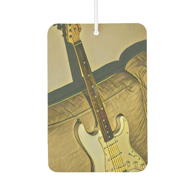 Gift for music teacher guitarist bassist car air freshener (Front)