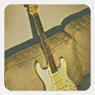 Gift for music teacher guitarist bassist square sticker