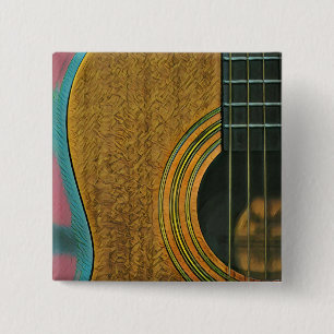 Gift for musician guitarist 15 cm square badge