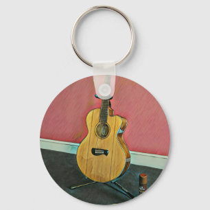 Gift for musician guitarist key ring
