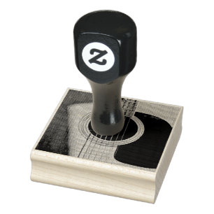 Gift for musician guitarist rubber stamp