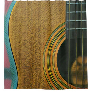 Gift for musician guitarist shower curtain