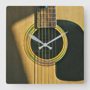 Gift for musician guitarist square wall clock