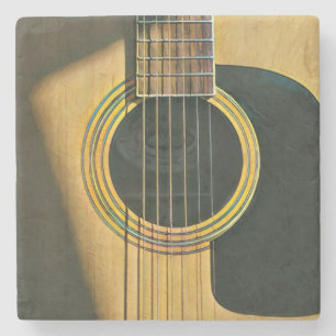 Gift for musician guitarist stone coaster