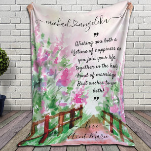 Gift for Newlyweds with Custom Message Fleece Blanket