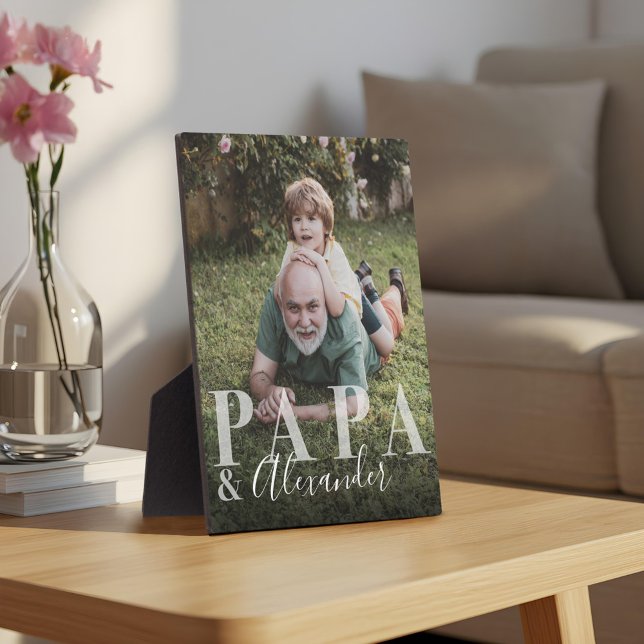 Gift for Papa & Grandchild Photo Keepsake Plaque (Gift for Papa & Grandchild Photo Keepsake Plaque)