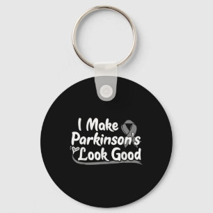 Gift For Parkinson Disease Patients Grey Awareness Key Ring