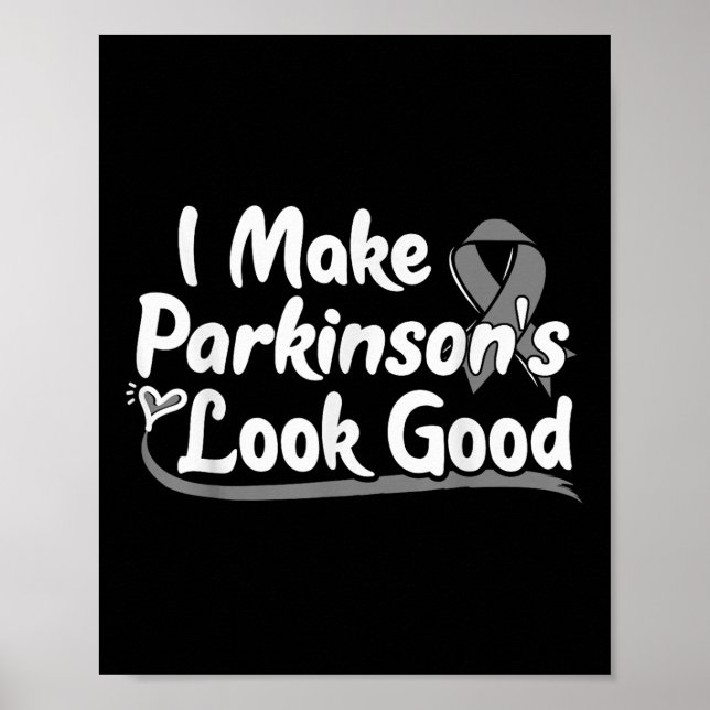 Gift For Parkinson Disease Patients Grey Awareness Poster (Front)