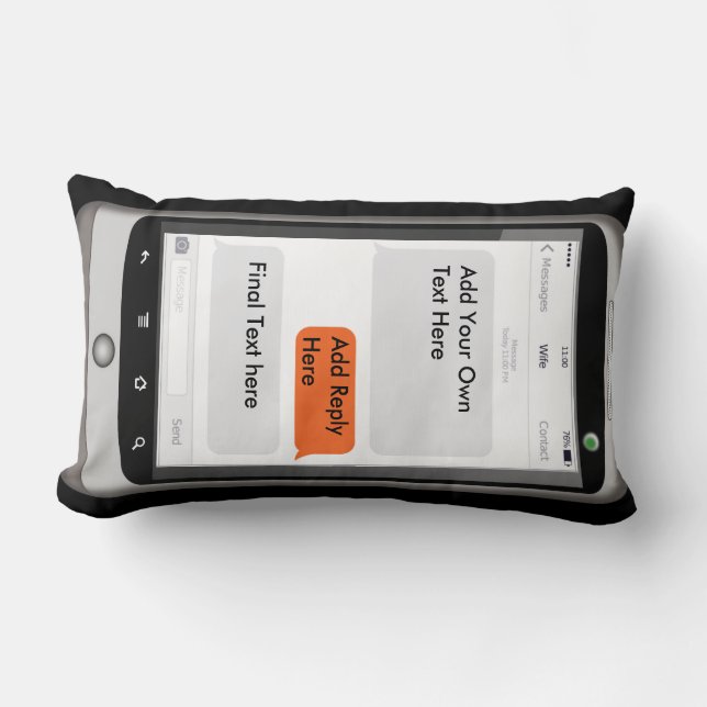 Gift for Phone MAD Wife - TEXT Speak Personalised Lumbar Cushion (Front)
