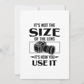 Gift For Photographer Its Not The Size Of The Lens Announcement
