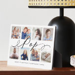 Gift for Pop  Grandchildren Photo Collage Plaque<br><div class="desc">Send a beautiful personalised gift to your Grandpa (Pop) that he'll cherish forever. Special personalised grandchildren photo collage plaque to display your own special family photos and memories. Our design features a simple 8 photo collage grid design with "Pop" designed in a beautiful handwritten black script style. Each photo is...</div>