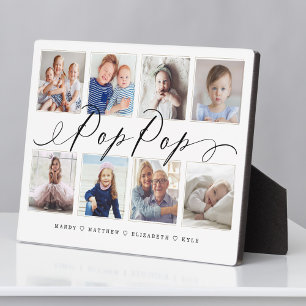 Gift for Pop Pop   Grandchildren Photo Collage Plaque