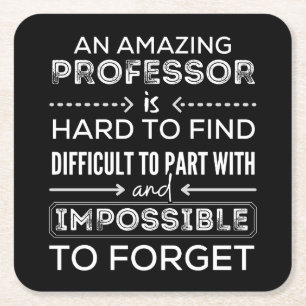 Gift For Professor, Professor Gift Square Paper Coaster