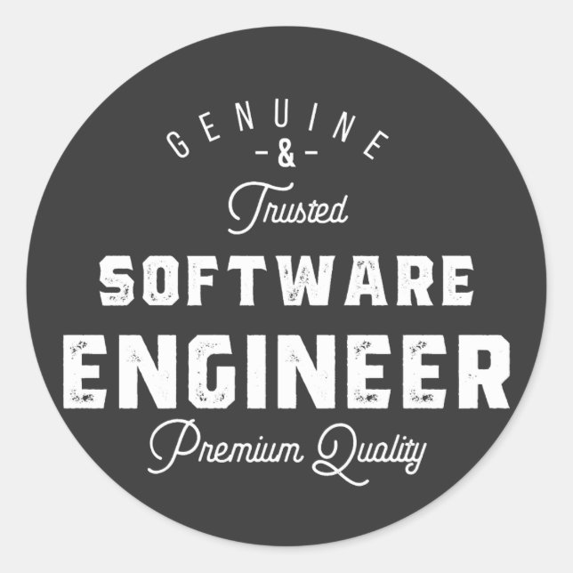 Gift for Software Engineer Classic Round Sticker (Front)