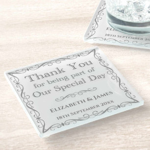 Gift for Wedding Guests Glass Coaster