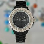 Gift for Wife. 1st Wedding Anniversary Watch<br><div class="desc">Gift watch for wife on a wedding anniversary. Special watch with inscription. 1st wedding anniversary gift. Watch has inscription plus the message "With Love". Also the names of each partner. Black watch face.</div>