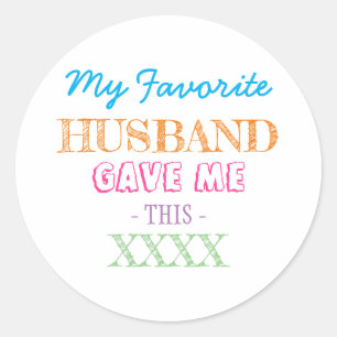 Gift for wife from husband classic round sticker
