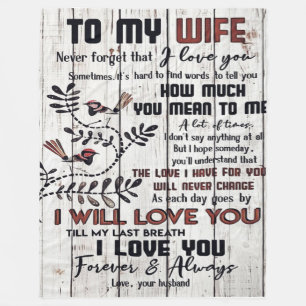 Gift For Wife To My Wife Lovely Letter Fleece Blanket