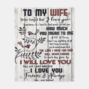 Gift For Wife To My Wife Lovely Letter Fleece Blanket