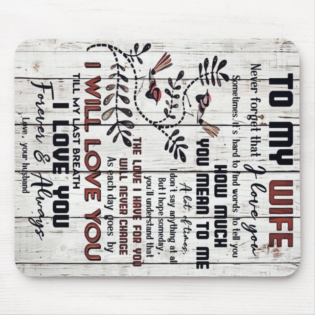 Gift For Wife | To My Wife Lovely Letter Mouse Pad (Front)