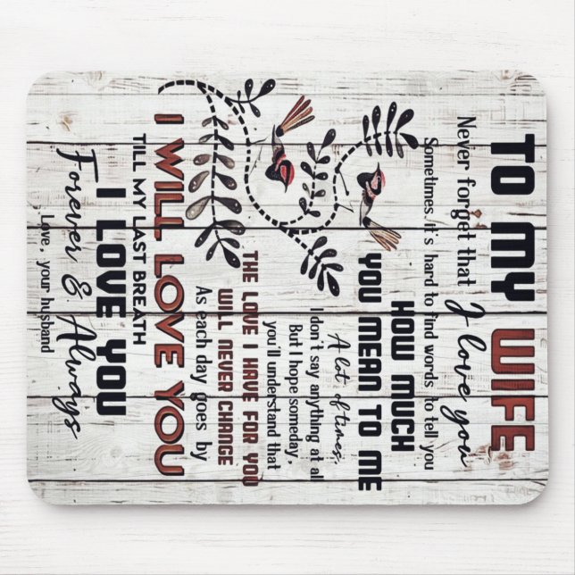 Gift For Wife | To My Wife Lovely Letter Mouse Pad (Front)