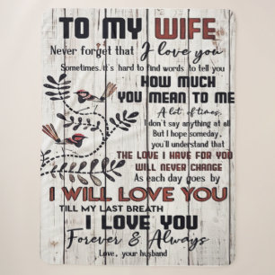 Gift For Wife To My Wife Lovely Letter Sherpa Blanket