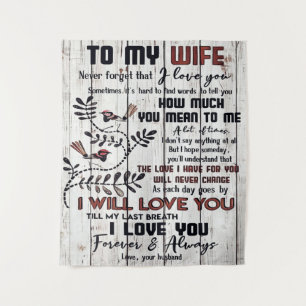Gift For Wife To My Wife Lovely Letter Tapestry
