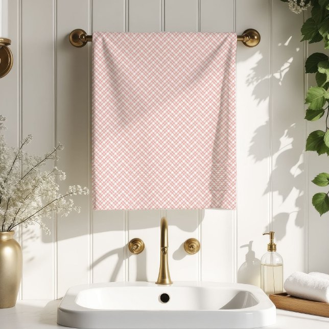 Gift for Women Rose Gold Tartan Bathroom Style Bath Towel Set (Gift for Women Rose Gold Tartan Bathroom Style)