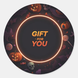 "GIFT FOR YOU" Text Classic Round Sticker
