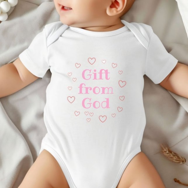 Gift From God, Religious Girl Baby Gift, Bapstism Bodysuit (Gift from God)