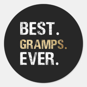 Gift From Granddaughter Grandson Best Gramps Ever  Classic Round Sticker