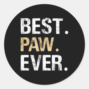 Gift From Granddaughter Grandson Best Paw Ever Classic Round Sticker