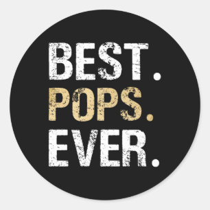 Gift From Granddaughter Grandson Best Pops Ever Classic Round Sticker