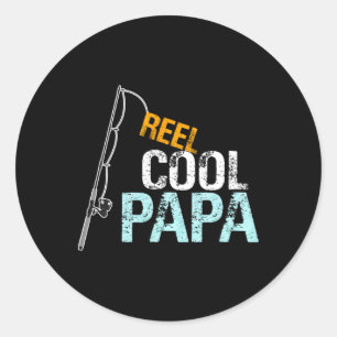 Gift From Granddaughter Grandson Reel Cool Papa Classic Round Sticker