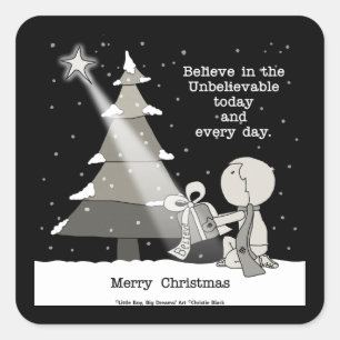 Gift Giver-Merry Christmas Square Sticker