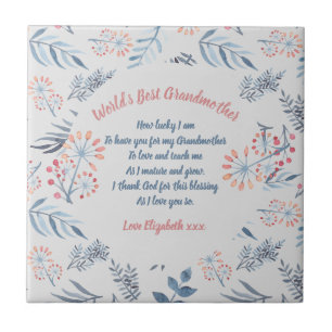 GIFT - Grandma Poems From Grandchildren - CUSTOM Ceramic Tile