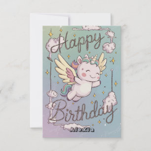 Gift Greeting Unicorn Birthday  Card
