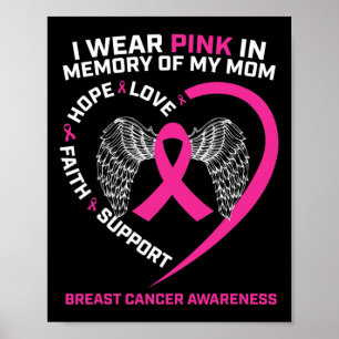 Gift I Wear Pink In Memory Of My Mum Breast Cancer Poster