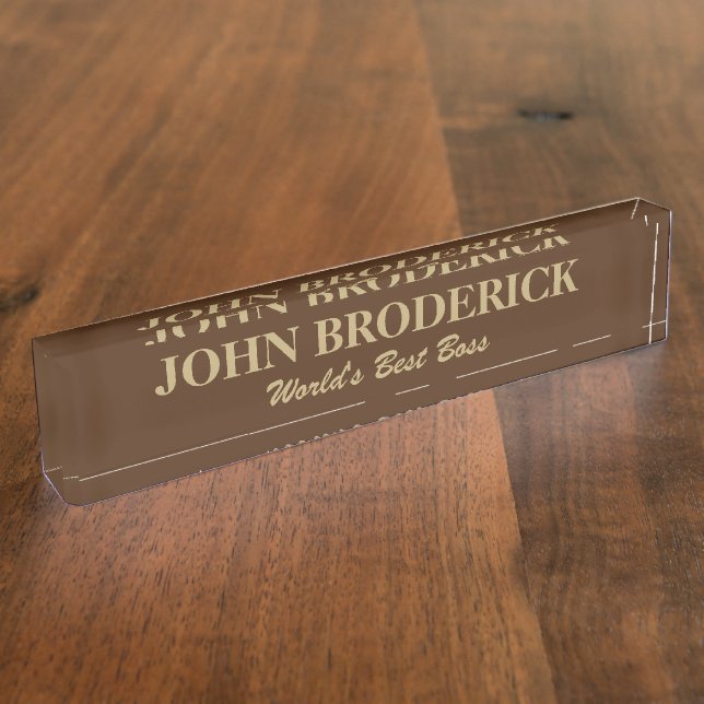 Gift idea!! Custom World's best boss name plate (Side)