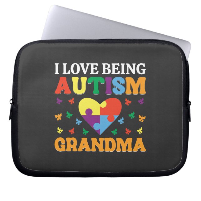 Gift Idea For Autism Grandma, proud Autism grandma Laptop Sleeve (Front)