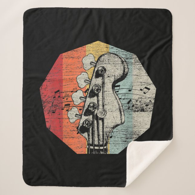 Gift Idea For Bass-guitarist - Bass Guitar  Sherpa Blanket (Front)