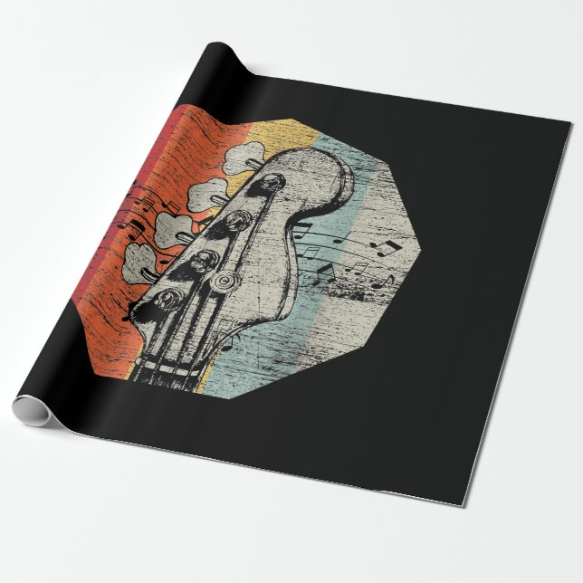Gift Idea For Bass-guitarist - Bass Guitar  Wrapping Paper (Unrolled)
