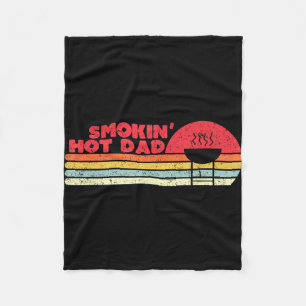Gift idea for fathers day funny bbq shirt smokin' fleece blanket