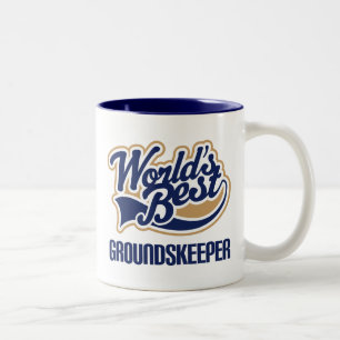Gift Idea For Groundskeeper (Worlds Best) Two-Tone Coffee Mug