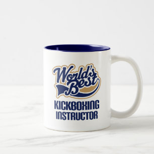 Gift Idea For Kickboxing Instructor (Worlds Best) Two-Tone Coffee Mug