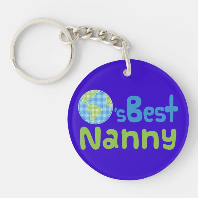 Gift Idea For Nanny (Worlds Best) Key Ring (Front)