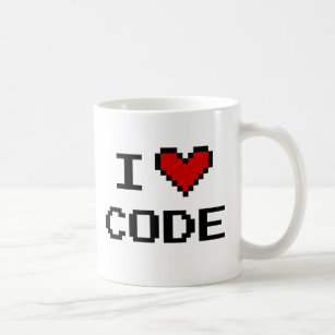 Gift idea for programmer   i heart code coffee mug